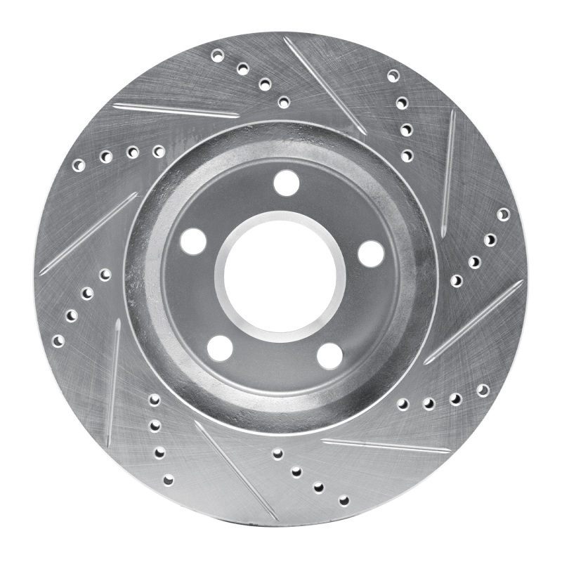 Picture of R1 97-05 Buick Park Avenue Front Left Drilled & Slotted Silver Brake Rotor