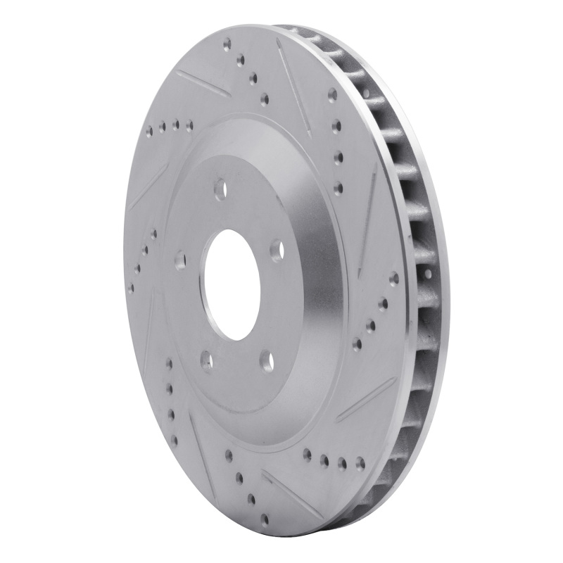 Picture of R1 97-09 Cadillac XLR Left Front Drilled & Slotted Silver Brake Rotor