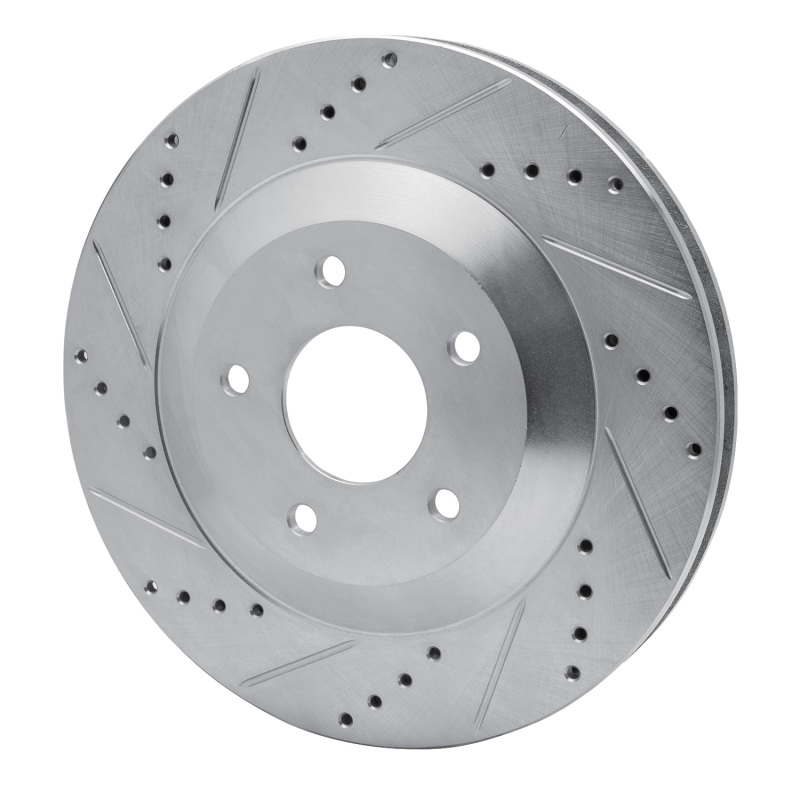 Picture of R1 97-09 Cadillac XLR Right Front Drilled & Slotted Silver Brake Rotor