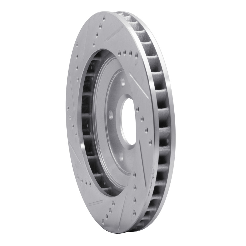 Picture of R1 97-09 Cadillac XLR Left Front Drilled & Slotted Silver Brake Rotor