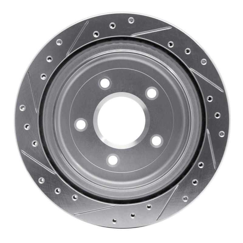 Picture of R1 97-13 Cadillac XLR Rear Right Drilled & Slotted Silver Brake Rotor