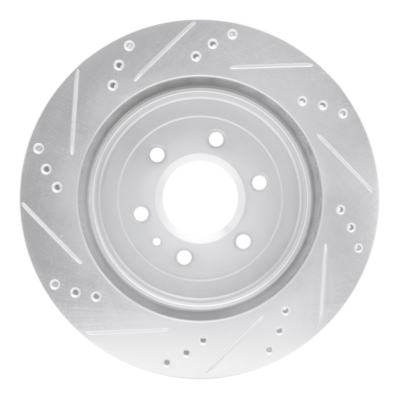 Picture of R1 04-09 Cadillac SRX Rear Right Drilled & Slotted Silver Brake Rotor