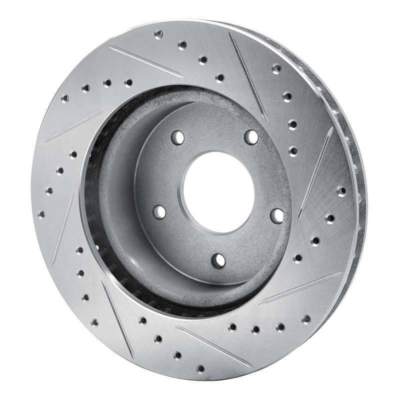 Picture of R1 63-82 Chevrolet Corvette Front Left Drilled & Slotted Silver Brake Rotor