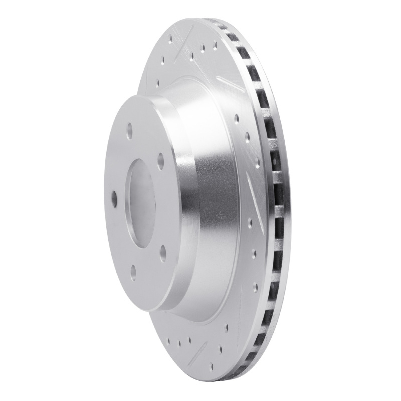 Picture of R1 84-87 Chevrolet Corvette Front Left Drilled & Slotted Silver Brake Rotor