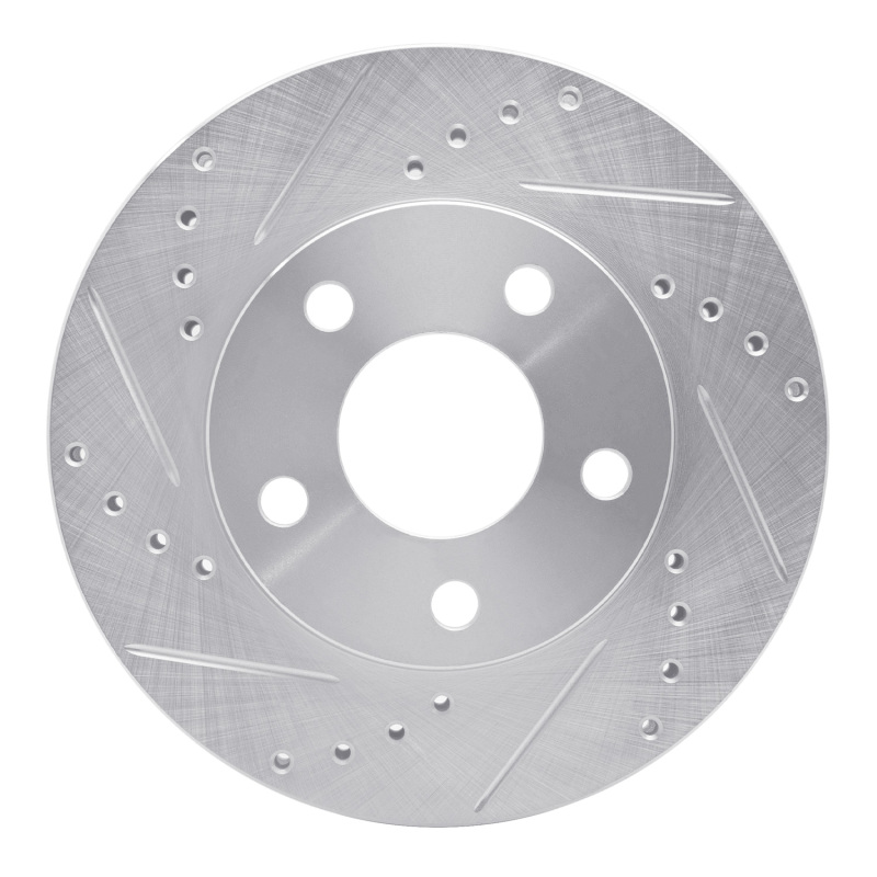 Picture of R1 90-97 Buick Park Avenue Front Left Drilled & Slotted Silver Brake Rotor