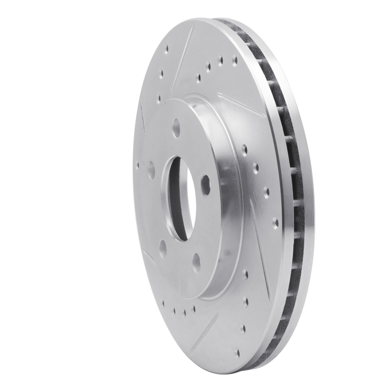 Picture of R1 04-08 Chevrolet Malibu Front Left Drilled & Slotted Silver Brake Rotor