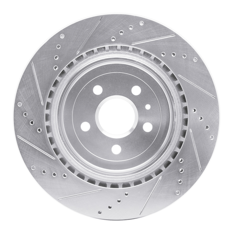 Picture of R1 09-24 Cadillac CTS Rear Right Drilled & Slotted Silver Brake Rotor