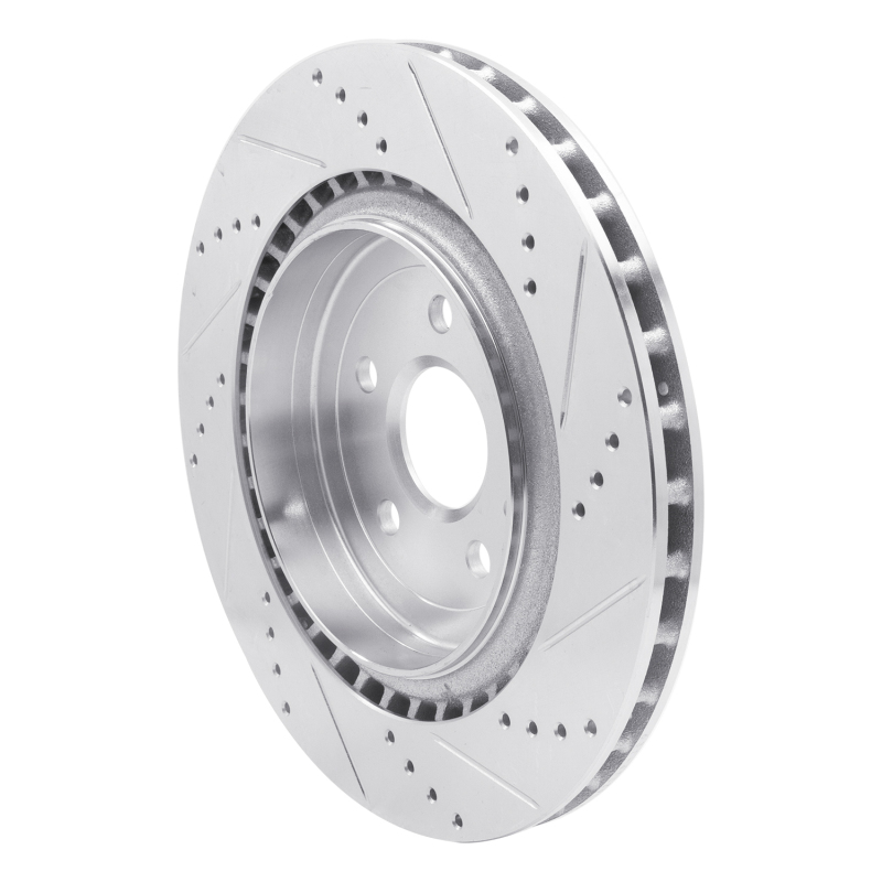 Picture of R1 09-24 Cadillac CTS Rear Left Drilled & Slotted Silver Brake Rotor