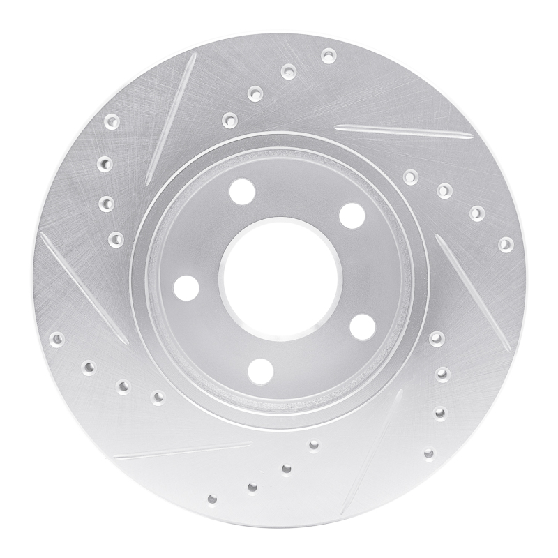 Picture of R1 04-08 Chevrolet Malibu Front Right Drilled & Slotted Silver Brake Rotor