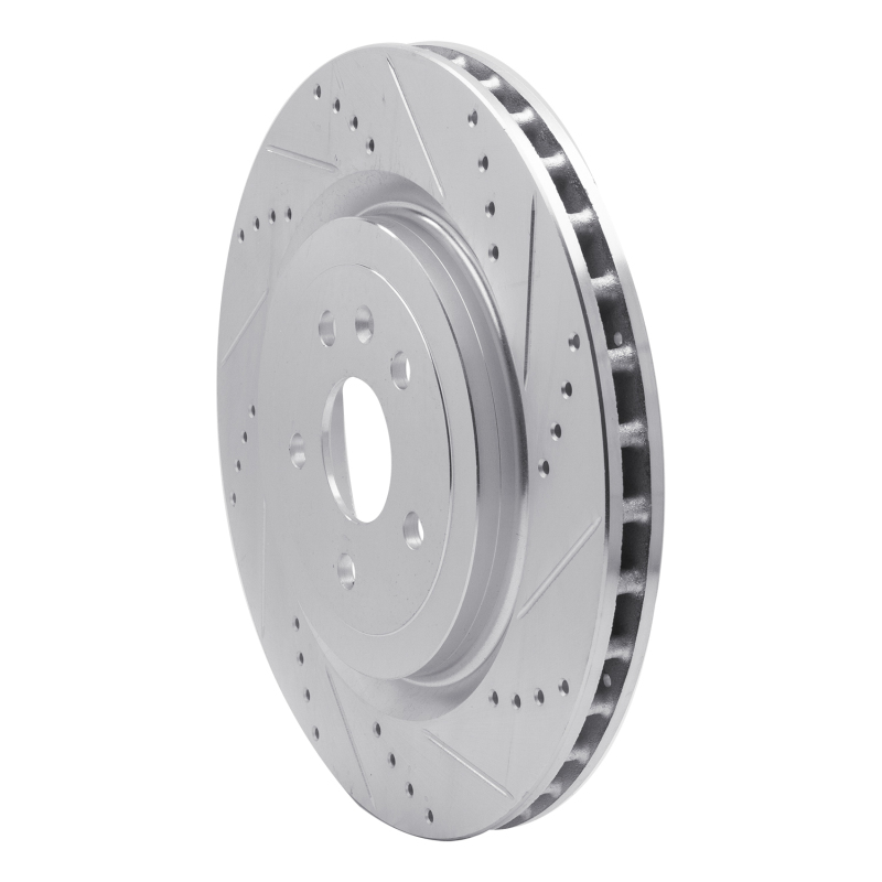 Picture of R1 09-24 Cadillac CTS Rear Right Drilled & Slotted Silver Brake Rotor
