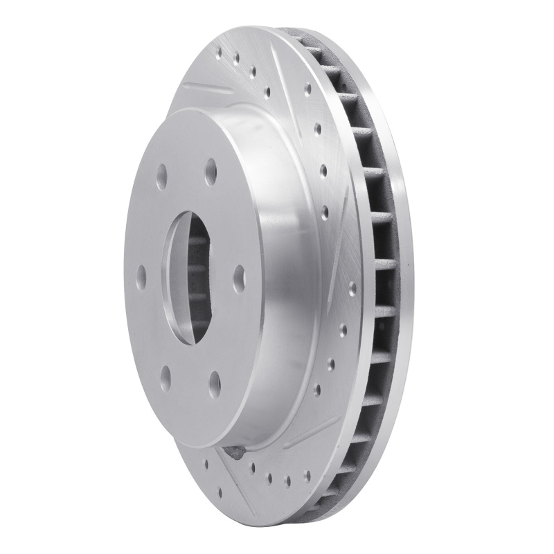Picture of R1 88-00 Cadillac Escalade Front Right Drilled & Slotted Silver Brake Rotor