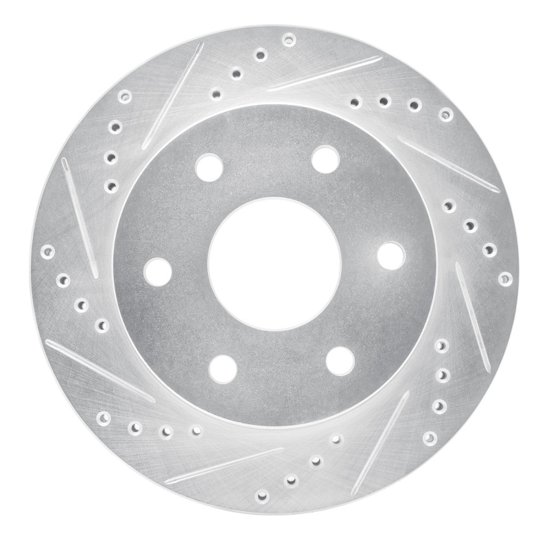 Picture of R1 99-08 Cadillac Escalade ESV Front Left Drilled & Slotted Silver Brake Rotor