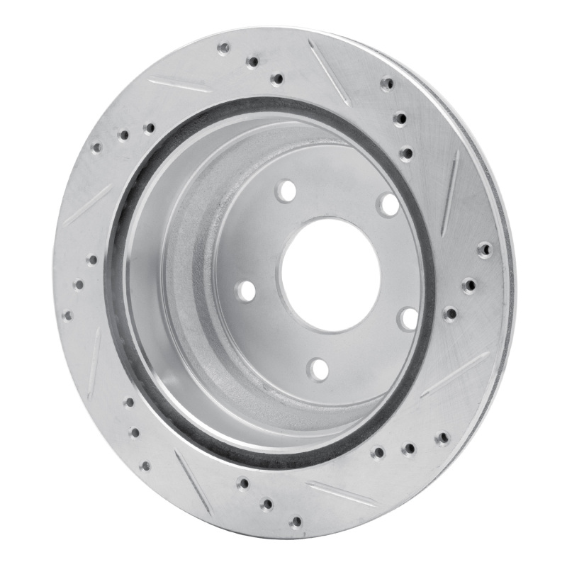 Picture of R1 97-05 Chevrolet S10 Rear Left Drilled & Slotted Silver Brake Rotor