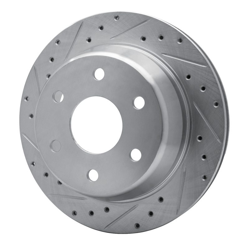 Picture of R1 00-14 Cadillac Escalade Rear Left Drilled & Slotted Silver Brake Rotor