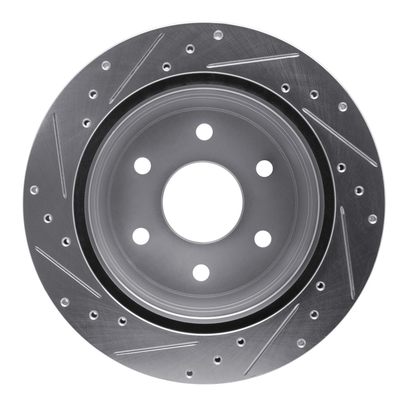 Picture of R1 00-14 Cadillac Escalade Rear Right Drilled & Slotted Silver Brake Rotor