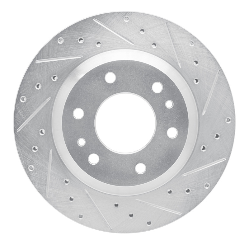 Picture of R1 02-05 Buick Rainier Front Right Drilled & Slotted Silver Brake Rotor