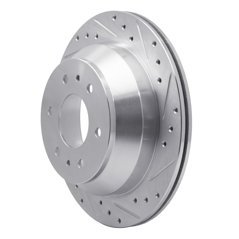 Picture of R1 02-09 Buick Rainier Rear Right Drilled & Slotted Silver Brake Rotor