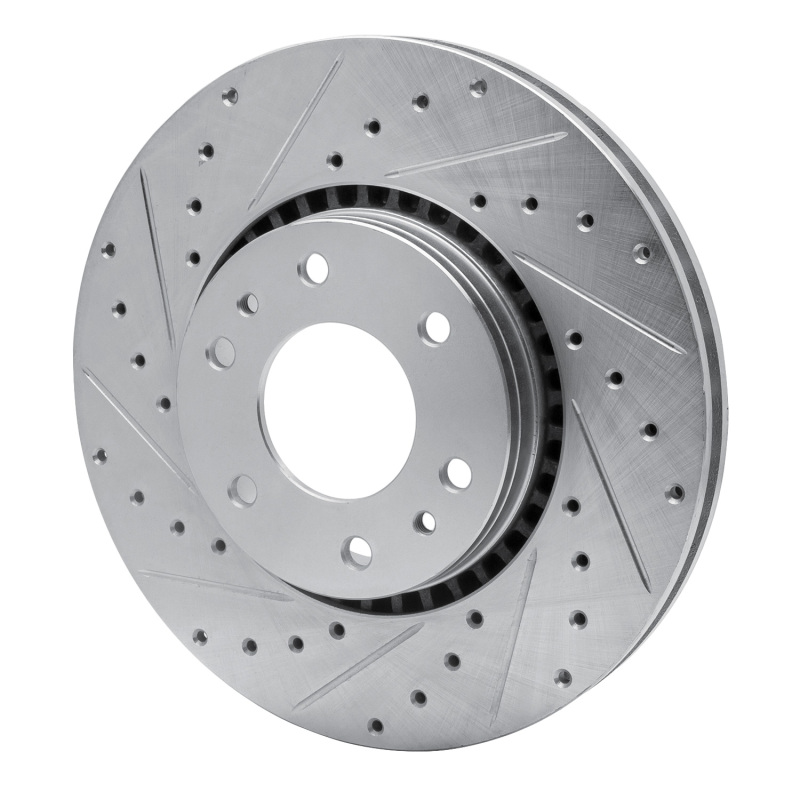 Picture of R1 02-09 Buick Rainier Front Left Drilled & Slotted Silver Brake Rotor