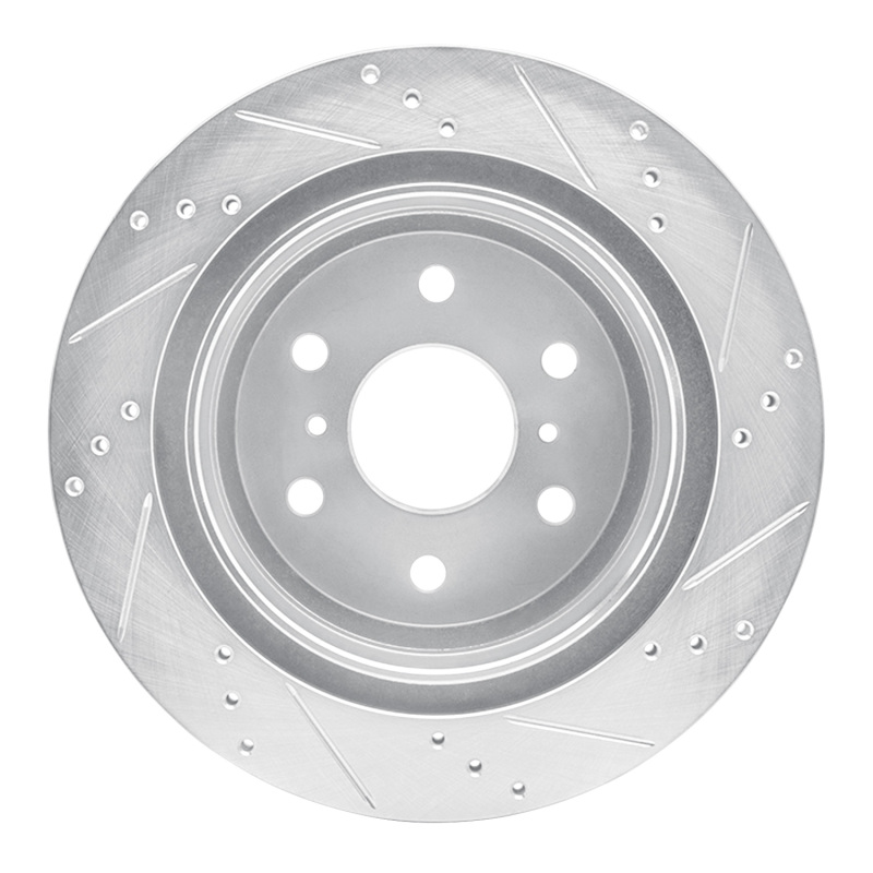 Picture of R1 07-20 Cadillac Escalade EXT Rear Left Drilled & Slotted Silver Brake Rotor