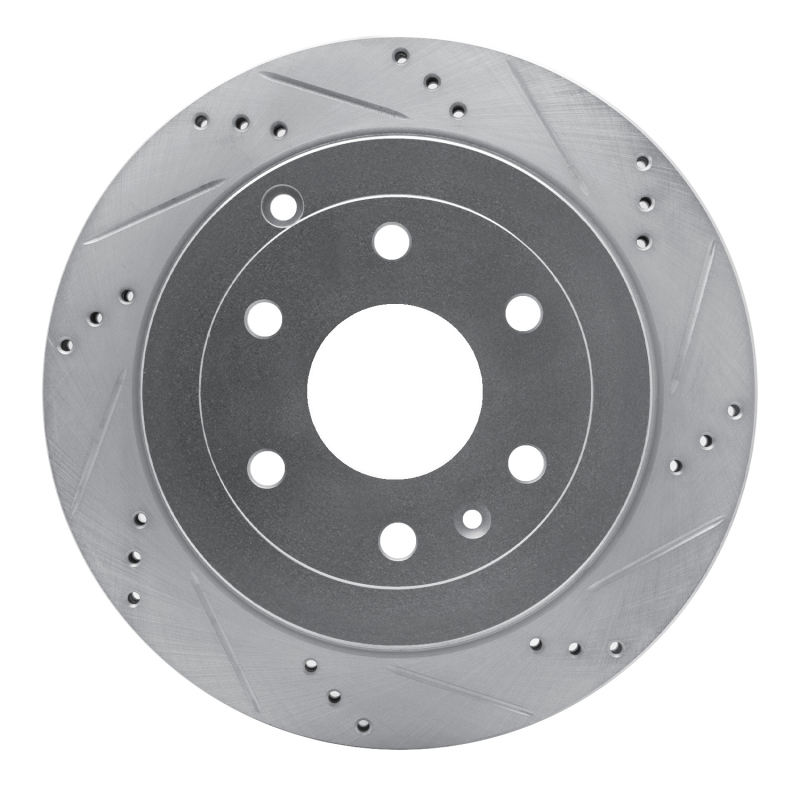 Picture of R1 07-17 Buick Enclave Rear Right Drilled & Slotted Silver Brake Rotor