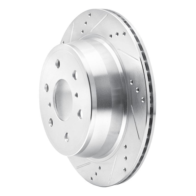 Picture of R1 07-20 Cadillac Escalade EXT Rear Left Drilled & Slotted Silver Brake Rotor
