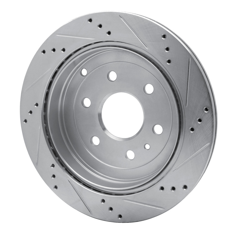 Picture of R1 07-17 Buick Enclave Rear Left Drilled & Slotted Silver Brake Rotor