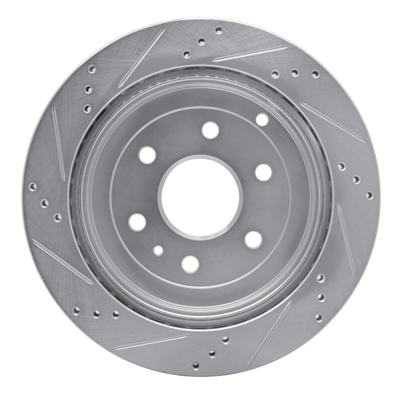 Picture of R1 07-17 Buick Enclave Rear Right Drilled & Slotted Silver Brake Rotor