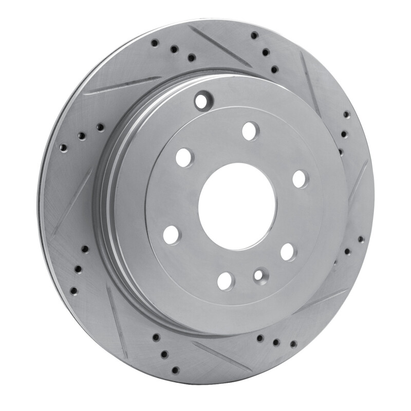 Picture of R1 07-17 Buick Enclave Rear Right Drilled & Slotted Silver Brake Rotor