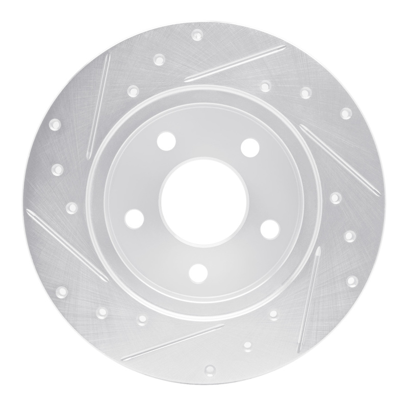 Picture of R1 04-12 Chevrolet Malibu Rear Right Drilled & Slotted Silver Brake Rotor