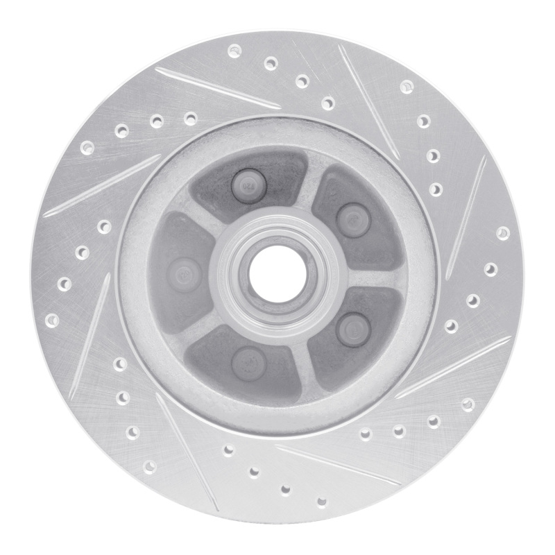 Picture of R1 68-70 Ford Falcon Front Left Drilled & Slotted Silver Brake Rotor