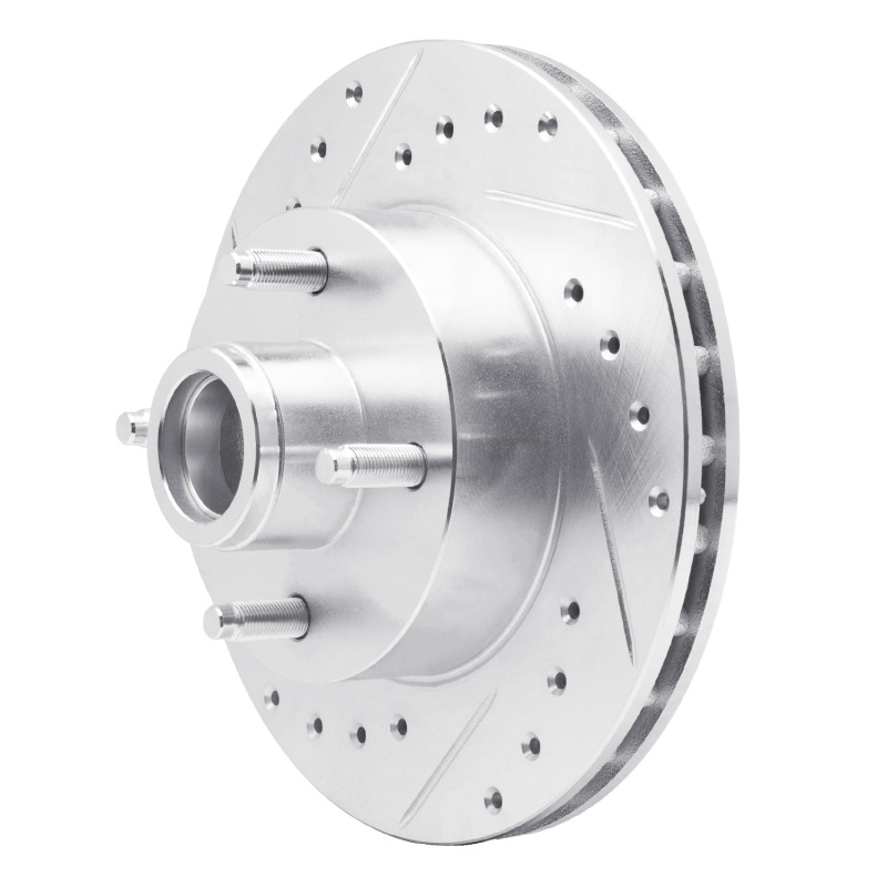 Picture of R1 78-93 Ford Thunderbird Front Left Drilled & Slotted Silver Brake Rotor