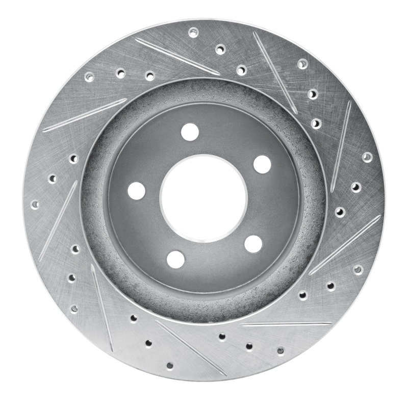 Picture of R1 82-90 Ford Mustang Rear Left Drilled & Slotted Silver Brake Rotor