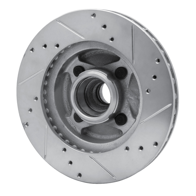 Picture of R1 87-93 Ford Mustang Front Left Drilled & Slotted Silver Brake Rotor
