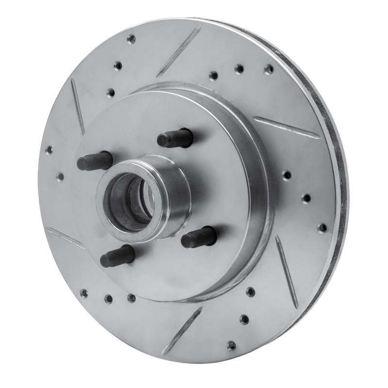 Picture of R1 87-93 Ford Mustang Front Left Drilled & Slotted Silver Brake Rotor