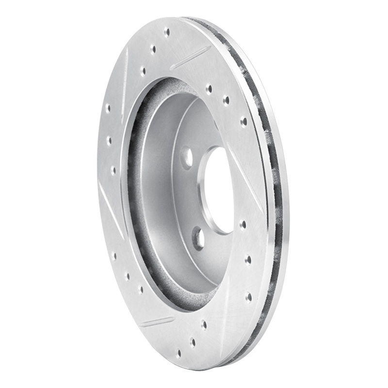 Picture of R1 93-98 Ford Thunderbird Rear Right Drilled & Slotted Silver Brake Rotor