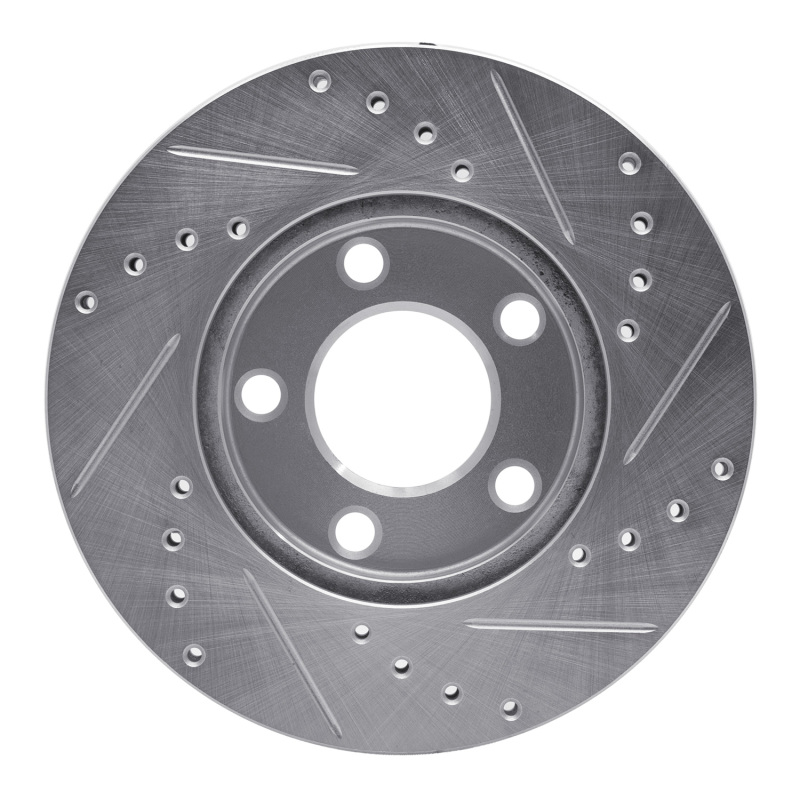 Picture of R1 94-04 Ford Mustang Front Left Drilled & Slotted Silver Brake Rotor