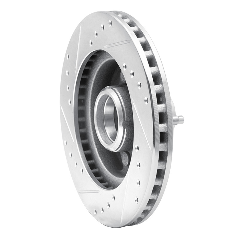 Picture of R1 87-93 Ford Mustang Front Right Drilled & Slotted Silver Brake Rotor