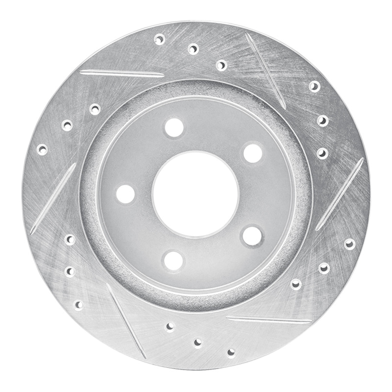 Picture of R1 93-98 Ford Thunderbird Rear Left Drilled & Slotted Silver Brake Rotor