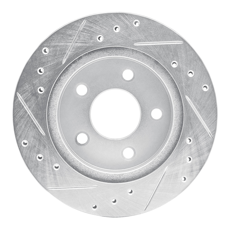Picture of R1 93-98 Ford Thunderbird Rear Right Drilled & Slotted Silver Brake Rotor