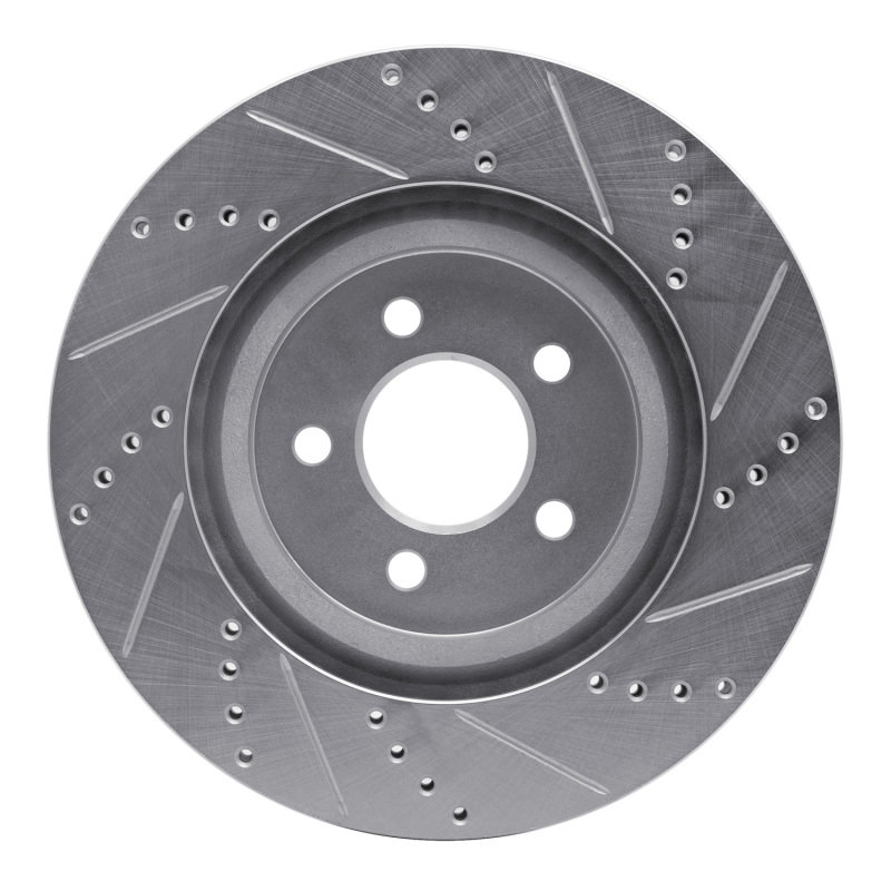 Picture of R1 94-04 Ford Mustang Front Left Drilled & Slotted Silver Brake Rotor