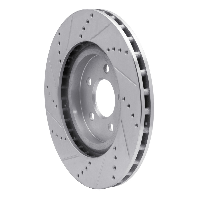 Picture of R1 94-04 Ford Mustang Front Right Drilled & Slotted Silver Brake Rotor