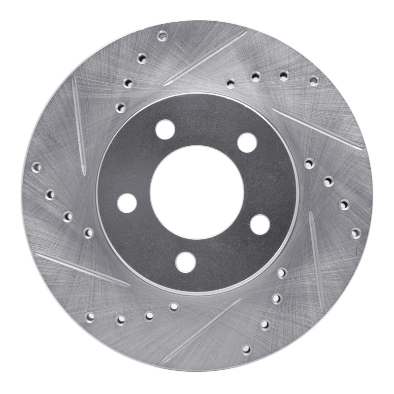 Picture of R1 91-00 Ford Taurus (Excl SHO) Front Left Drilled & Slotted Silver Brake Rotor