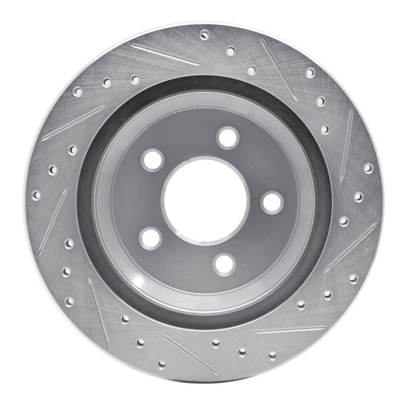 Picture of R1 94-04 Ford Mustang Rear Left Drilled & Slotted Silver Brake Rotor