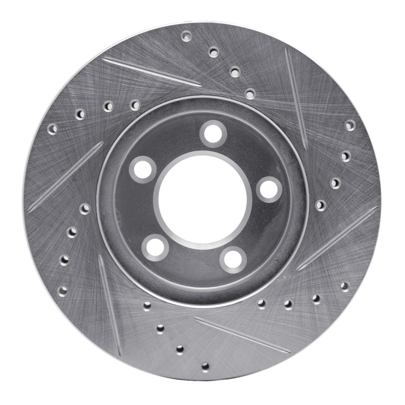 Picture of R1 91-00 Ford Taurus (Excl SHO) Front Left Drilled & Slotted Silver Brake Rotor