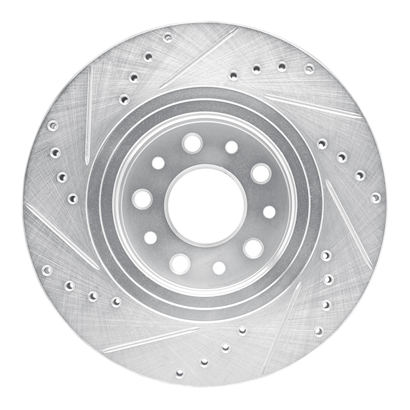 Picture of R1 05-09 Ford Five Hundred Front Right Drilled & Slotted Silver Brake Rotor