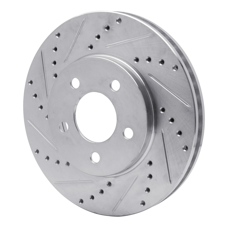 Picture of R1 05-10 Ford Mustang Front Left Drilled & Slotted Silver Brake Rotor