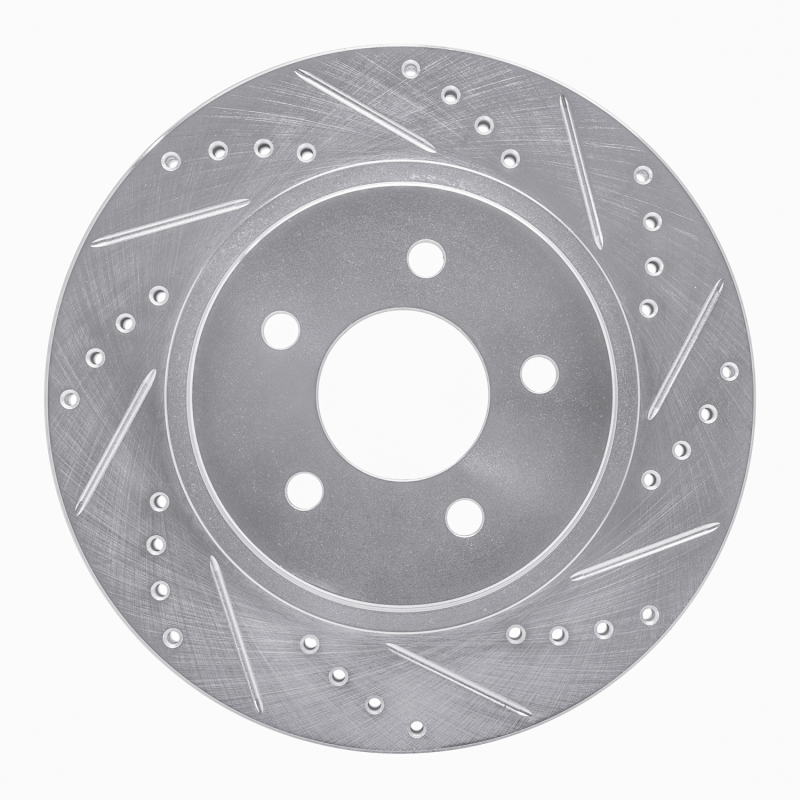Picture of R1 05-14 Ford Mustang Rear Right Drilled & Slotted Silver Brake Rotor