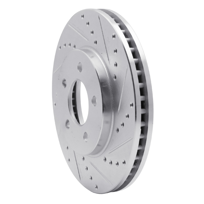 Picture of R1 05-10 Ford Mustang Front Right Drilled & Slotted Silver Brake Rotor