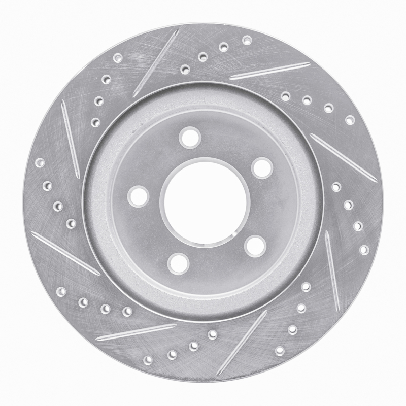 Picture of R1 05-14 Ford Mustang Rear Right Drilled & Slotted Silver Brake Rotor