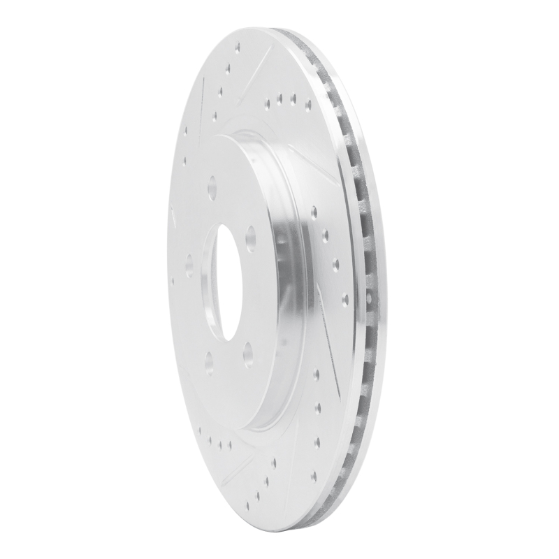 Picture of R1 05-14 Ford Mustang Rear Left Drilled & Slotted Silver Brake Rotor